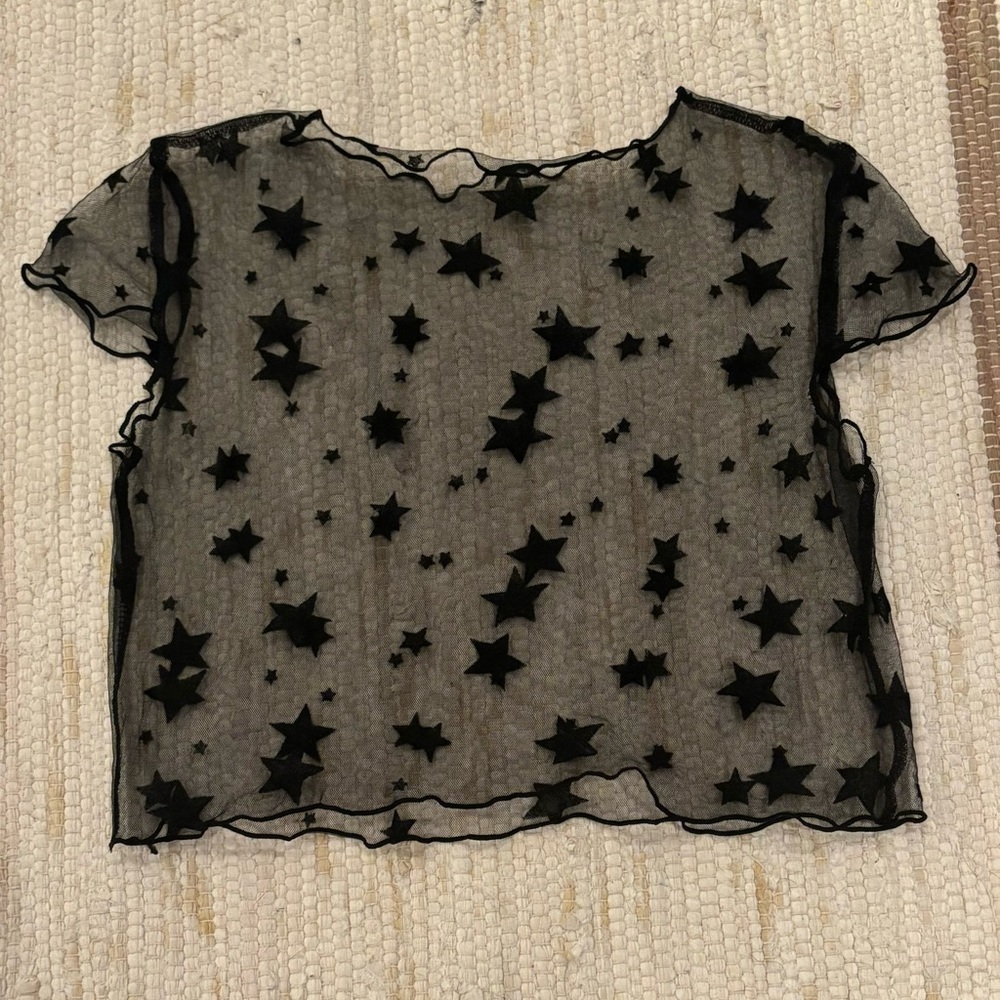 Black Star Mesh Shirt - no brand - Picture 2 of 2